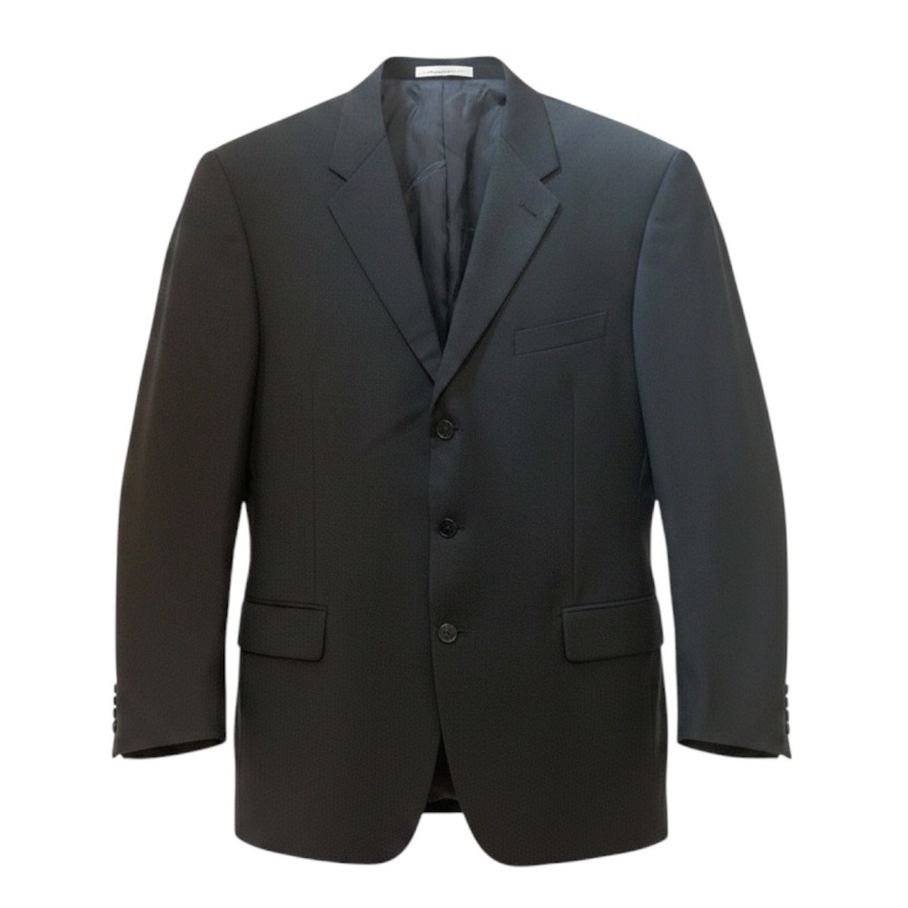 Joseph Abboud Blazer Mens 46L Black 100% Wool 3-Button Made in USA Professional